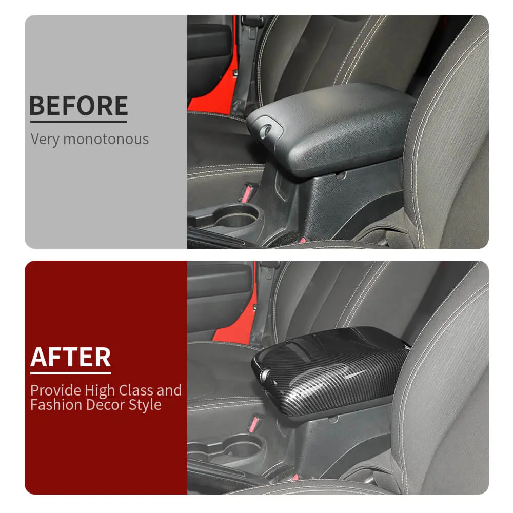 For 2011-2018 Jeep Wrangler JK Center Console Armrest Box Pad Cover Trim Decor - Image 2