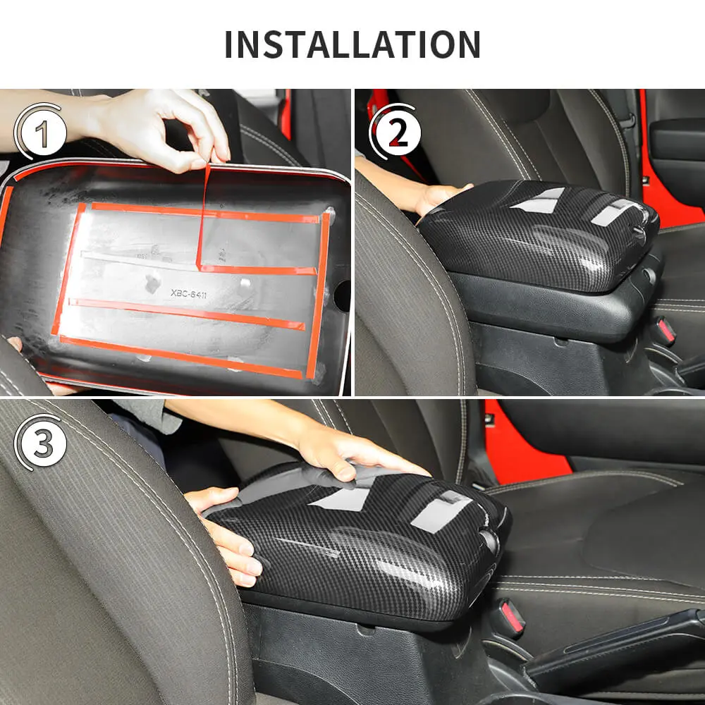 For 2011-2018 Jeep Wrangler JK Center Console Armrest Box Pad Cover Trim Decor - Image 5