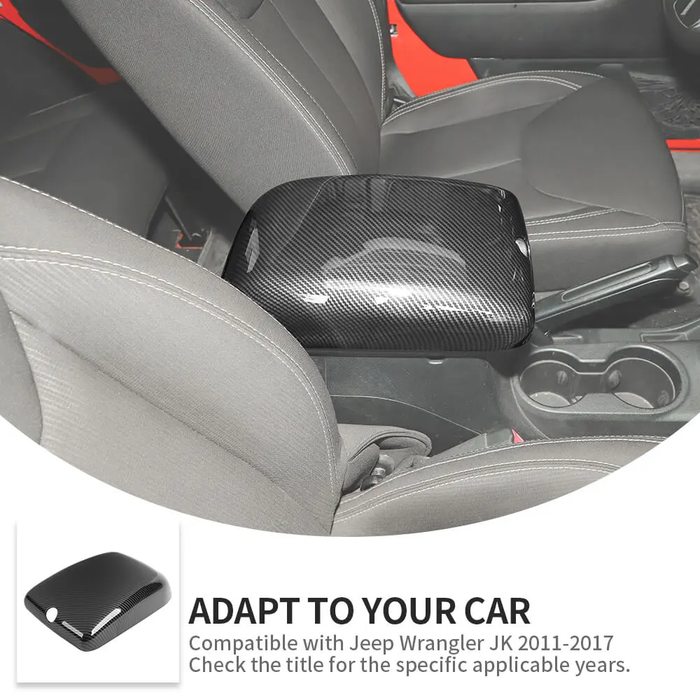 For 2011-2018 Jeep Wrangler JK Center Console Armrest Box Pad Cover Trim Decor - Image 8