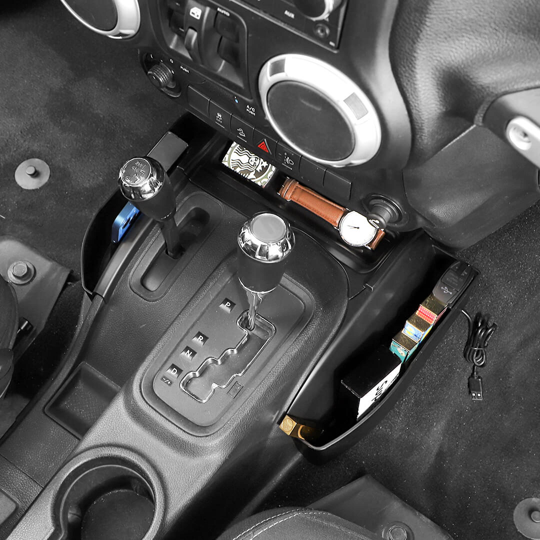 For 2011-2018 Jeep Wrangler JK Interior Center Console Gear Shift Storage Box Tray Organizer (3 pcs) - Image 3