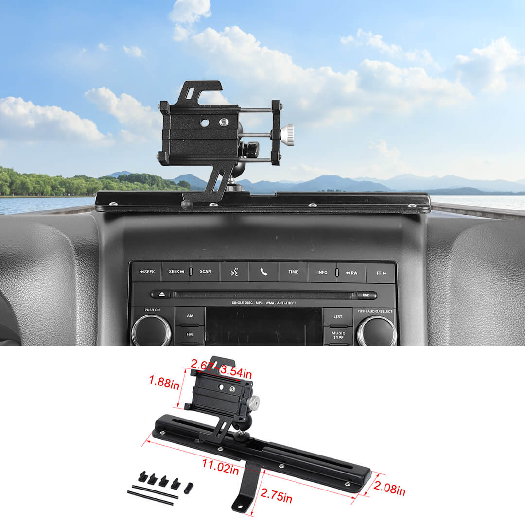 For 2011-2018 Jeep Wrangler JK Interior Center Console Multifunctional Action Camera & Phone Holder Mount Bracket - Image 11