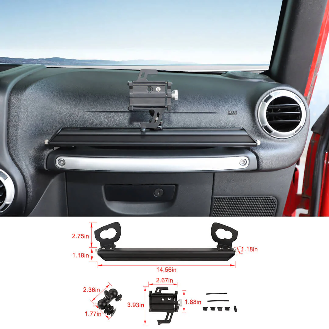 For 2011-2018 Jeep Wrangler JK Interior Center Console Multifunctional Action Camera & Phone Holder Mount Bracket - Image 13