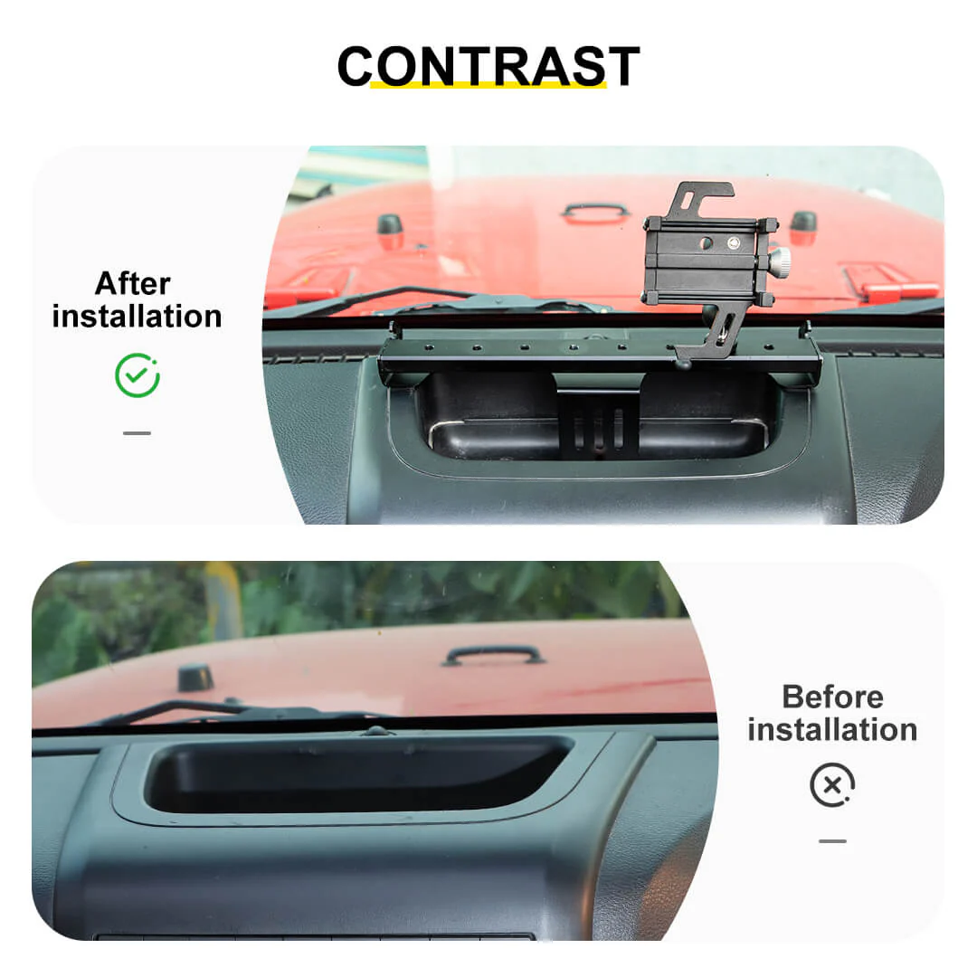 For 2011-2018 Jeep Wrangler JK Interior Center Console Multifunctional Action Camera & Phone Holder Mount Bracket - Image 2
