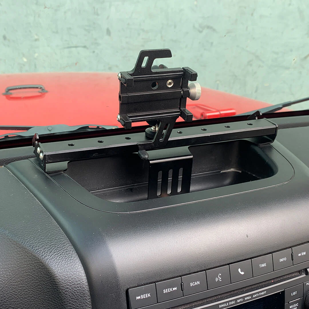 For 2011-2018 Jeep Wrangler JK Interior Center Console Multifunctional Action Camera & Phone Holder Mount Bracket - Image 4