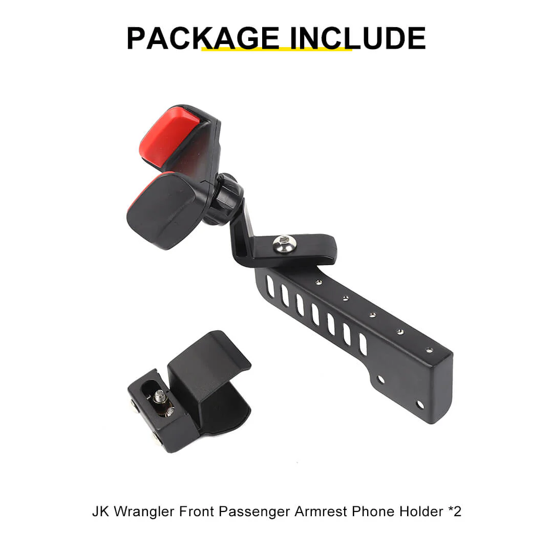 For 2011-2018 Jeep Wrangler JK Interior Copilot Armrest Handle Phone Holder Mount Stand - Image 13