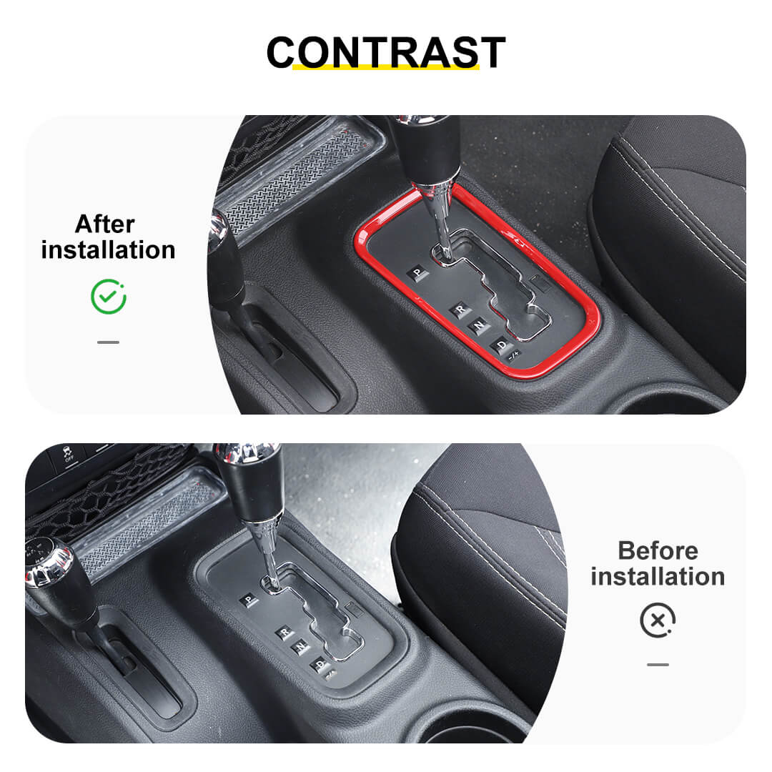 For 2011-2018 Jeep Wrangler JK Interior Gear Shift Panel Cover Trim Frame Ring - Image 2