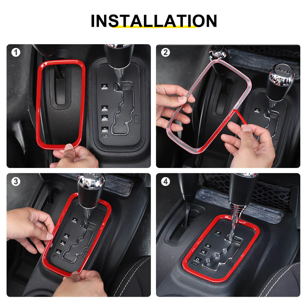 For 2011-2018 Jeep Wrangler JK Interior Gear Shift Panel Cover Trim Frame Ring - Image 8