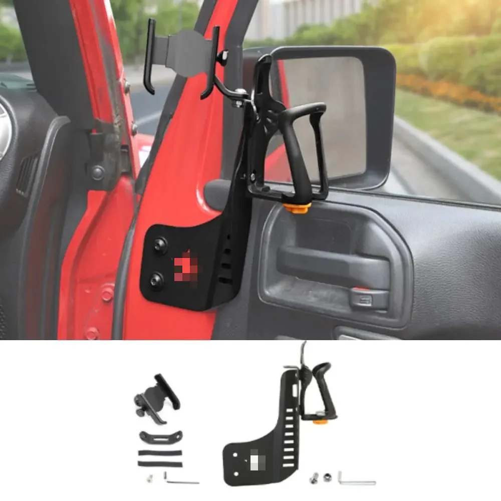 For 2011-2018 Jeep Wrangler JK JKU Two Side Front Door Water Cup Phone Holder Stand - Image 14