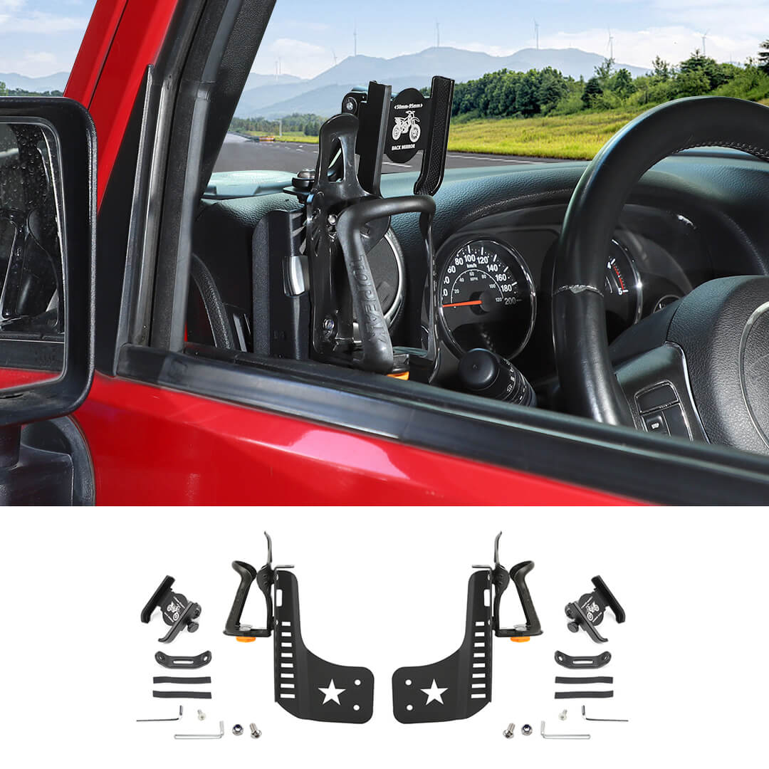 For 2011-2018 Jeep Wrangler JK JKU Two Side Front Door Water Cup Phone Holder Stand - Image 15