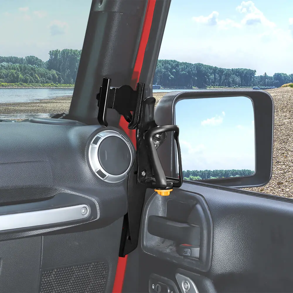 For 2011-2018 Jeep Wrangler JK JKU Two Side Front Door Water Cup Phone Holder Stand - Image 5