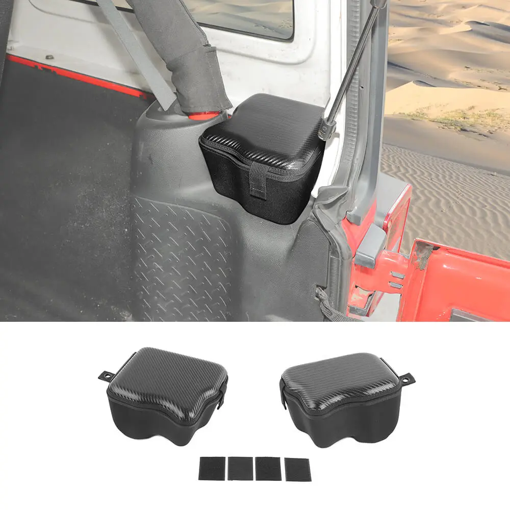 For 2011-2018 Jeep Wrangler JKU 4 Door Rear Trunk Side Storage Bag Pockets Box