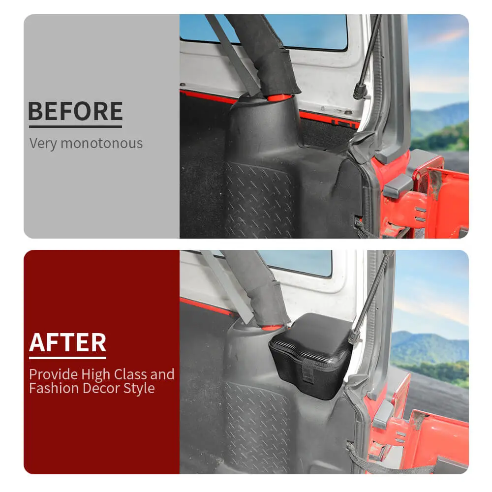 For 2011-2018 Jeep Wrangler JKU 4 Door Rear Trunk Side Storage Bag Pockets Box - Image 2