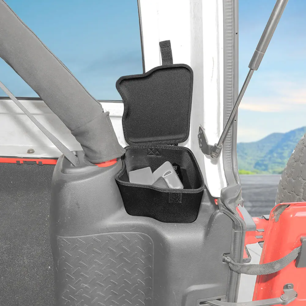 For 2011-2018 Jeep Wrangler JKU 4 Door Rear Trunk Side Storage Bag Pockets Box - Image 3