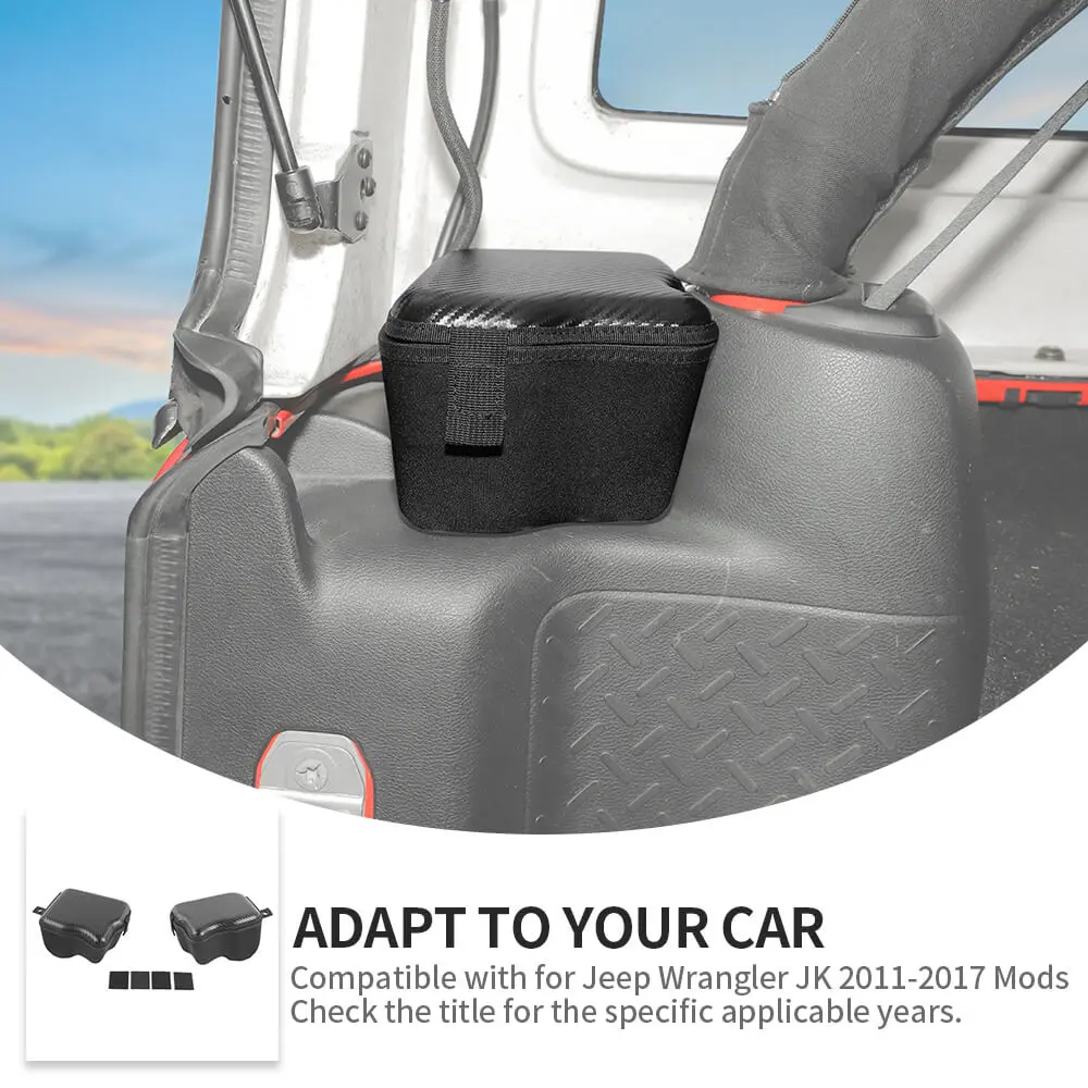 For 2011-2018 Jeep Wrangler JKU 4 Door Rear Trunk Side Storage Bag Pockets Box - Image 7