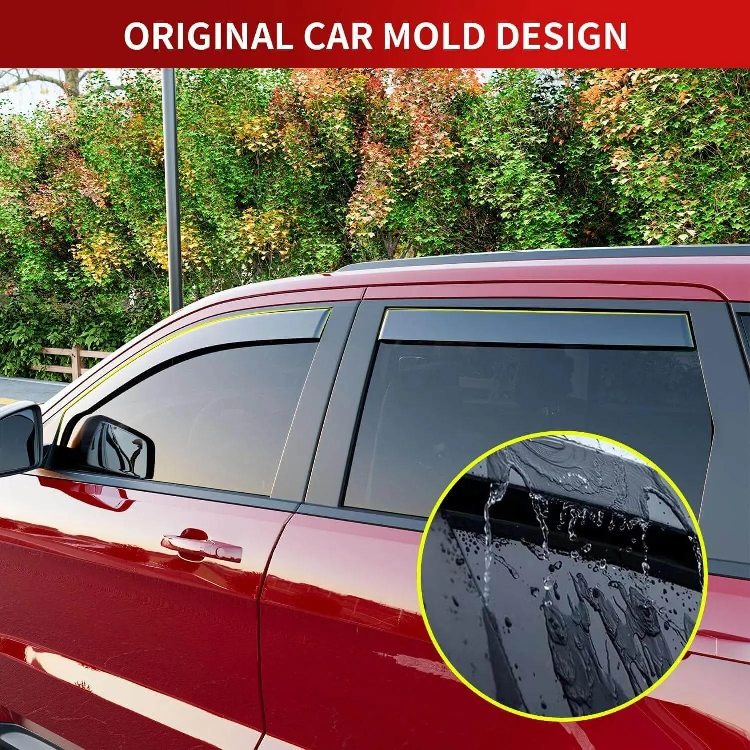 For 2011-2020 Jeep Grand Cherokee Side Window Visor Deflector Visor Trim Cover (4 pcs) - Image 4