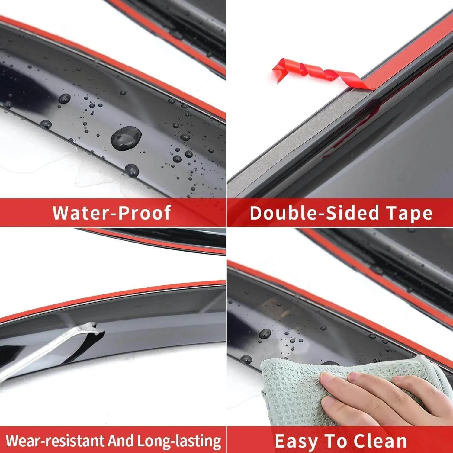 For 2011-2020 Jeep Grand Cherokee Side Window Visor Deflector Visor Trim Cover (4 pcs) - Image 6