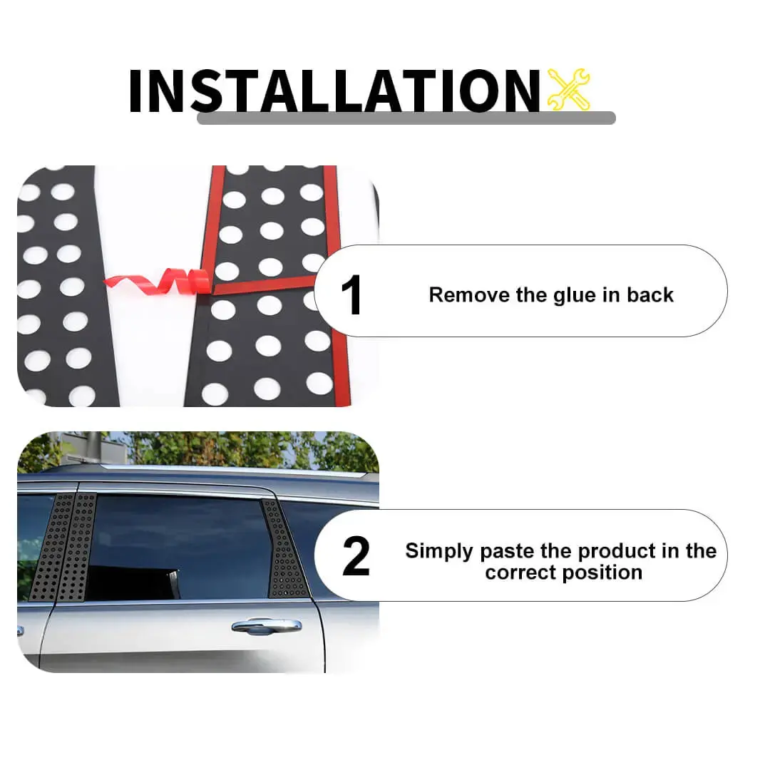 For 2011-2020 Jeep Grand Cherokee WK2 Car Window Center Pillar Post Panel Cover Trim (6 pcs) - Image 8