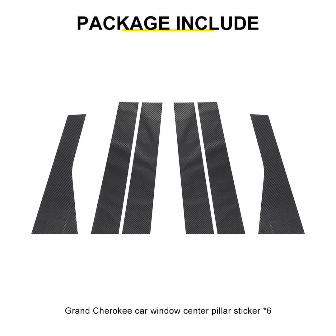 For 2011-2020 Jeep Grand Cherokee WK2 Car Window Pillar Post Door Trim Cover (6 pcs) - Image 9