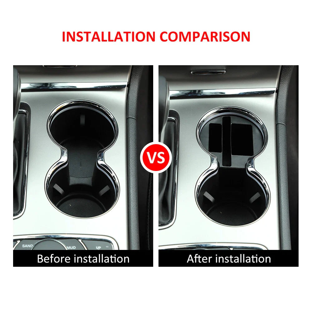 For 2011-2020 Jeep Grand Cherokee WK2 Central Phone Bracket Gear Cup Holder Storage Box (3 pcs) - Image 2