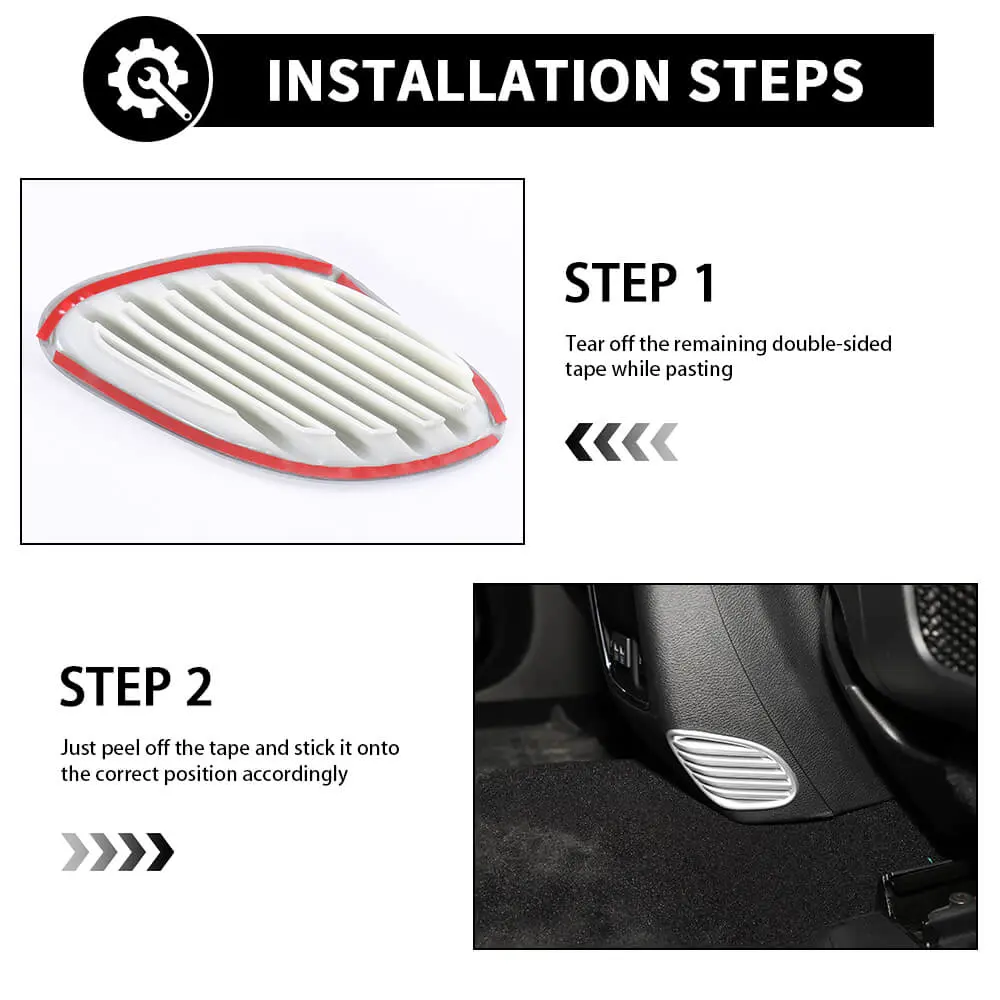 For 2011-2020 Jeep Grand Cherokee WK2 Rear Lower Air Outlet Vent Cover Trim Decor - Image 5