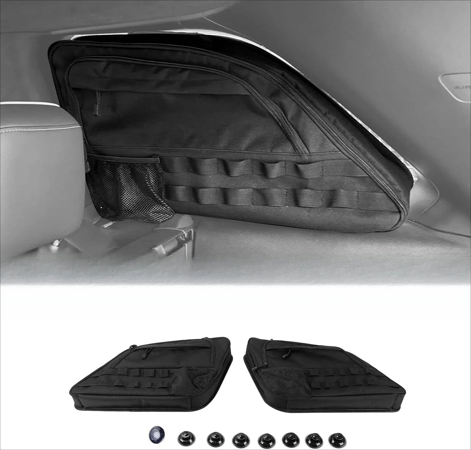 For 2011-2020 Jeep Grand Cherokee WK2 Rear Trunk Side Window Storage Bag Pack Accessories (2 pcs)