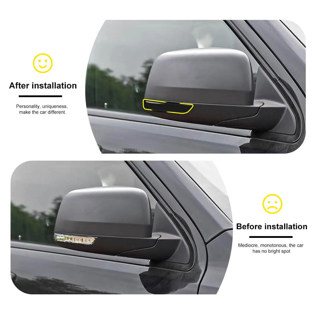For 2011-2020 Jeep Grand Cherokee WK2 Smoked Black Rearview Mirror Turn Signal Light Trim Cover (2 pcs) - Image 2