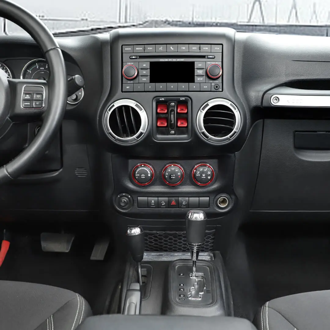 For 2012-2017 Jeep Wrangler JK Air Condition CD Switch Knob & Window Control Trim Cover (9 pcs) - Image 4