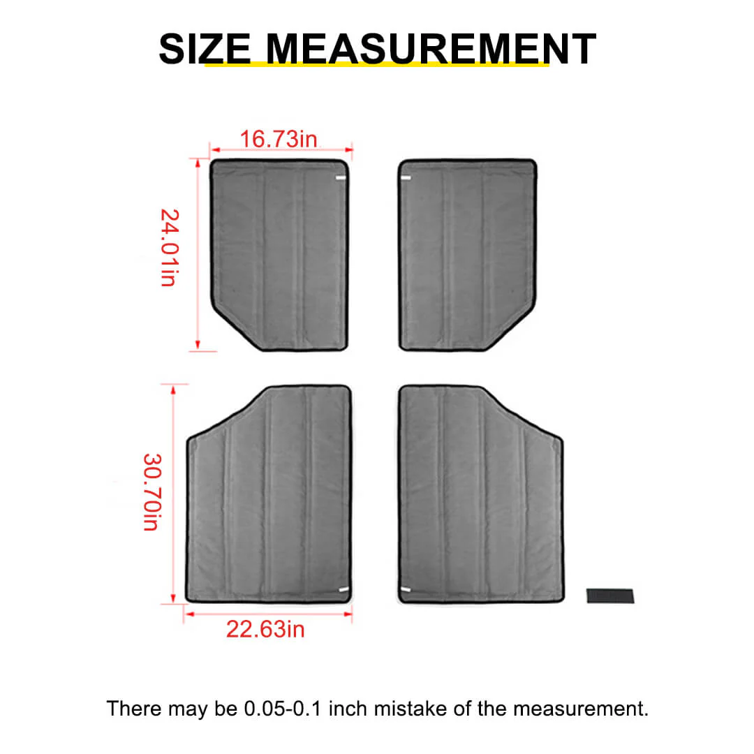 For 2012-2018 Jeep Wrangler JK Car Top Roof Insulation Cotton Sound Deadener (4 pcs) - Image 10