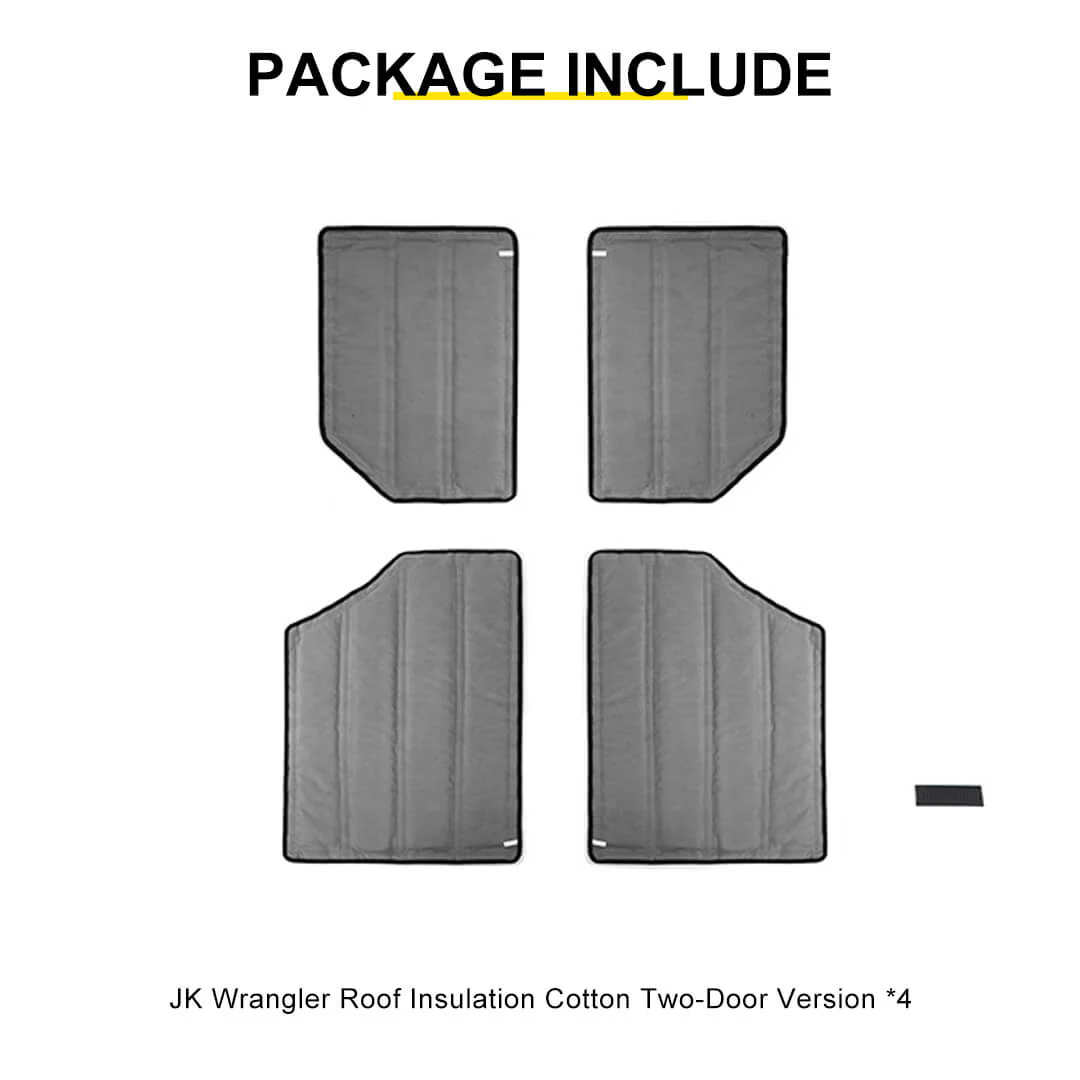 For 2012-2018 Jeep Wrangler JK Car Top Roof Insulation Cotton Sound Deadener (4 pcs) - Image 11