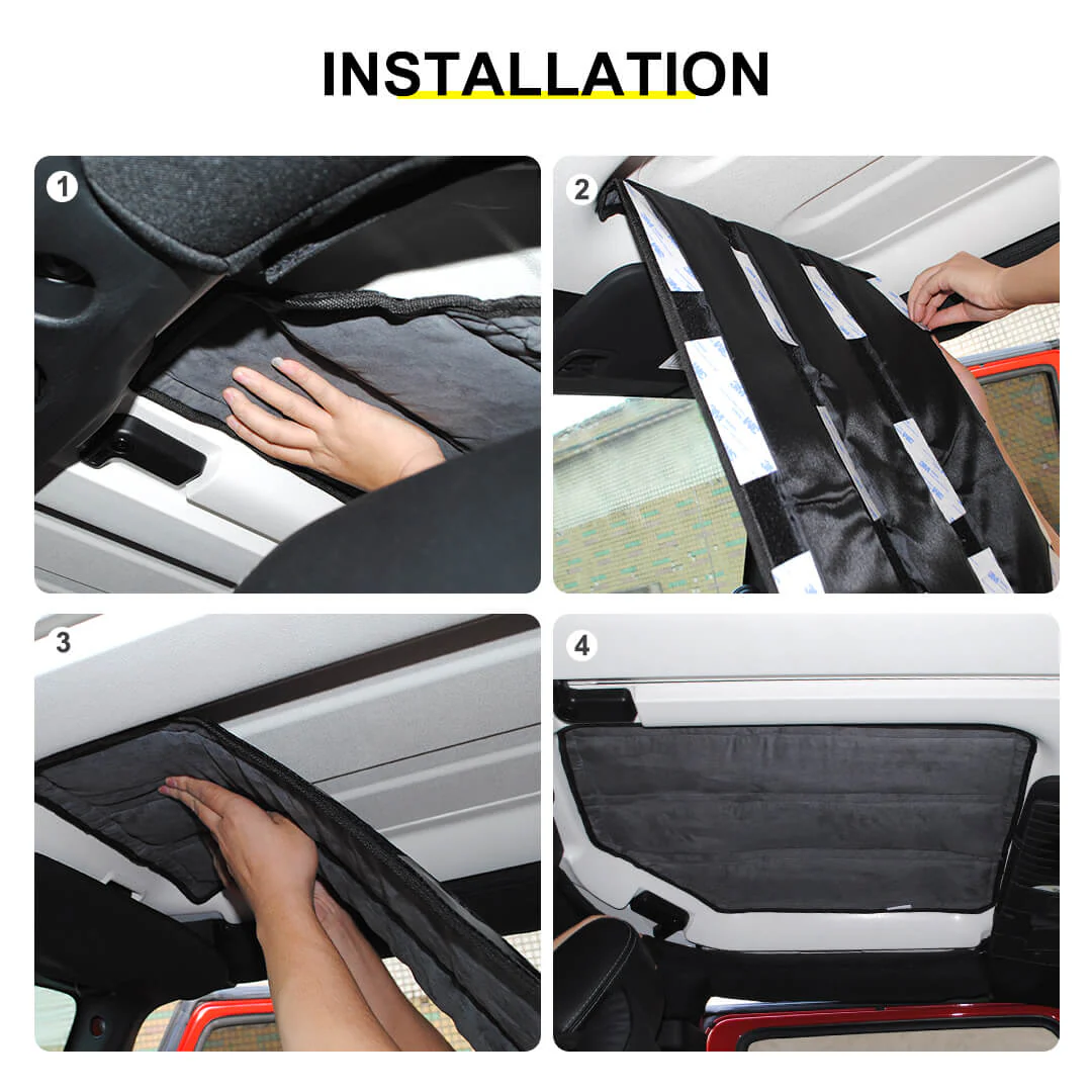For 2012-2018 Jeep Wrangler JK Car Top Roof Insulation Cotton Sound Deadener (4 pcs) - Image 6