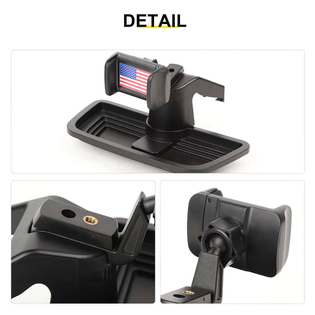 For 2012-2018 Jeep Wrangler JK Interior Center Console Phone Bracket Holder Storage Tray Dashboard - Image 11