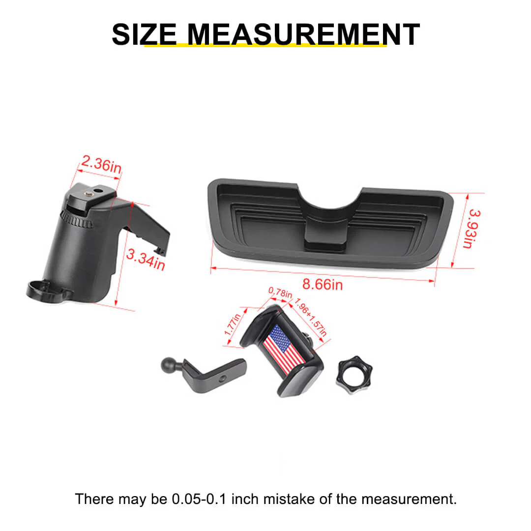 For 2012-2018 Jeep Wrangler JK Interior Center Console Phone Bracket Holder Storage Tray Dashboard - Image 12