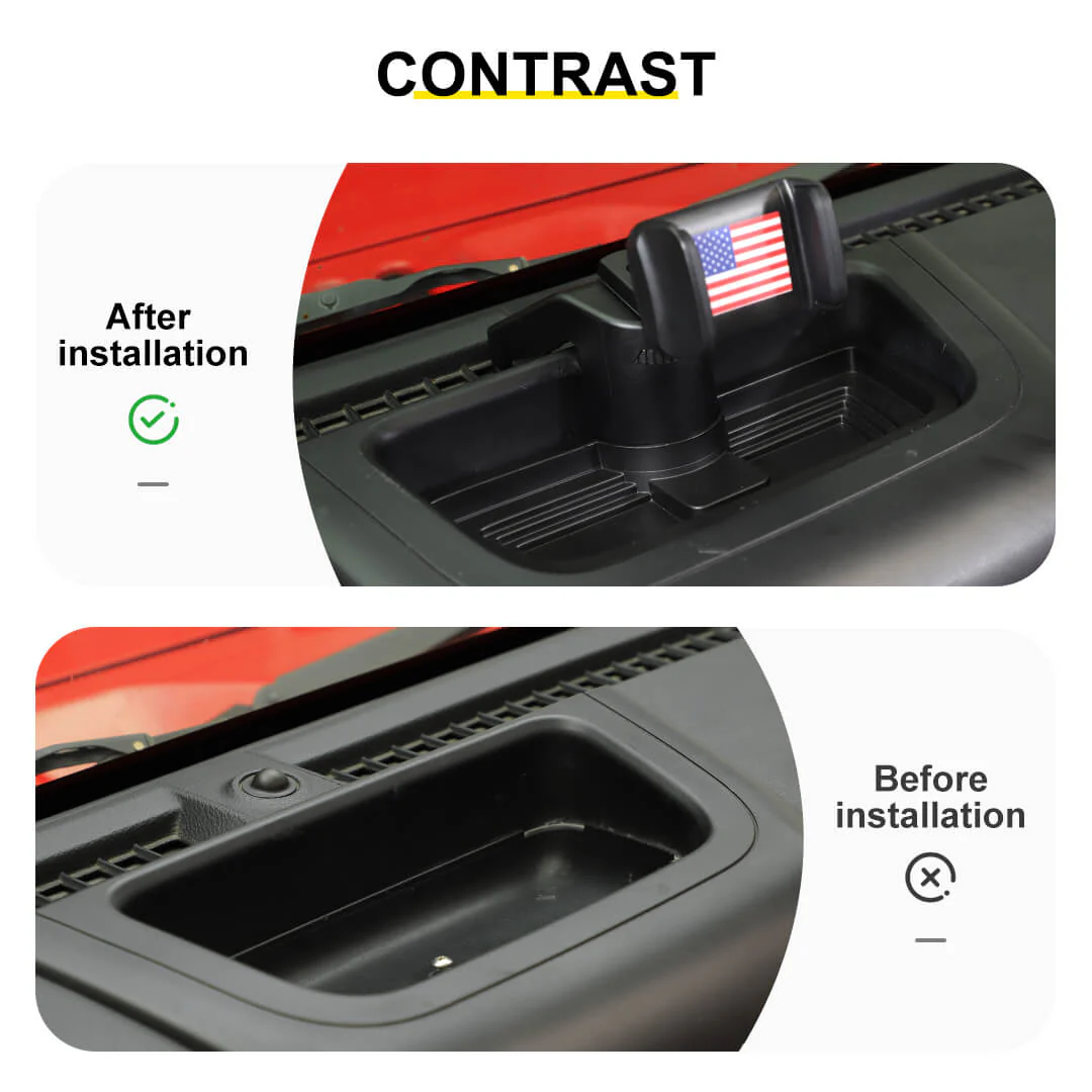 For 2012-2018 Jeep Wrangler JK Interior Center Console Phone Bracket Holder Storage Tray Dashboard - Image 2