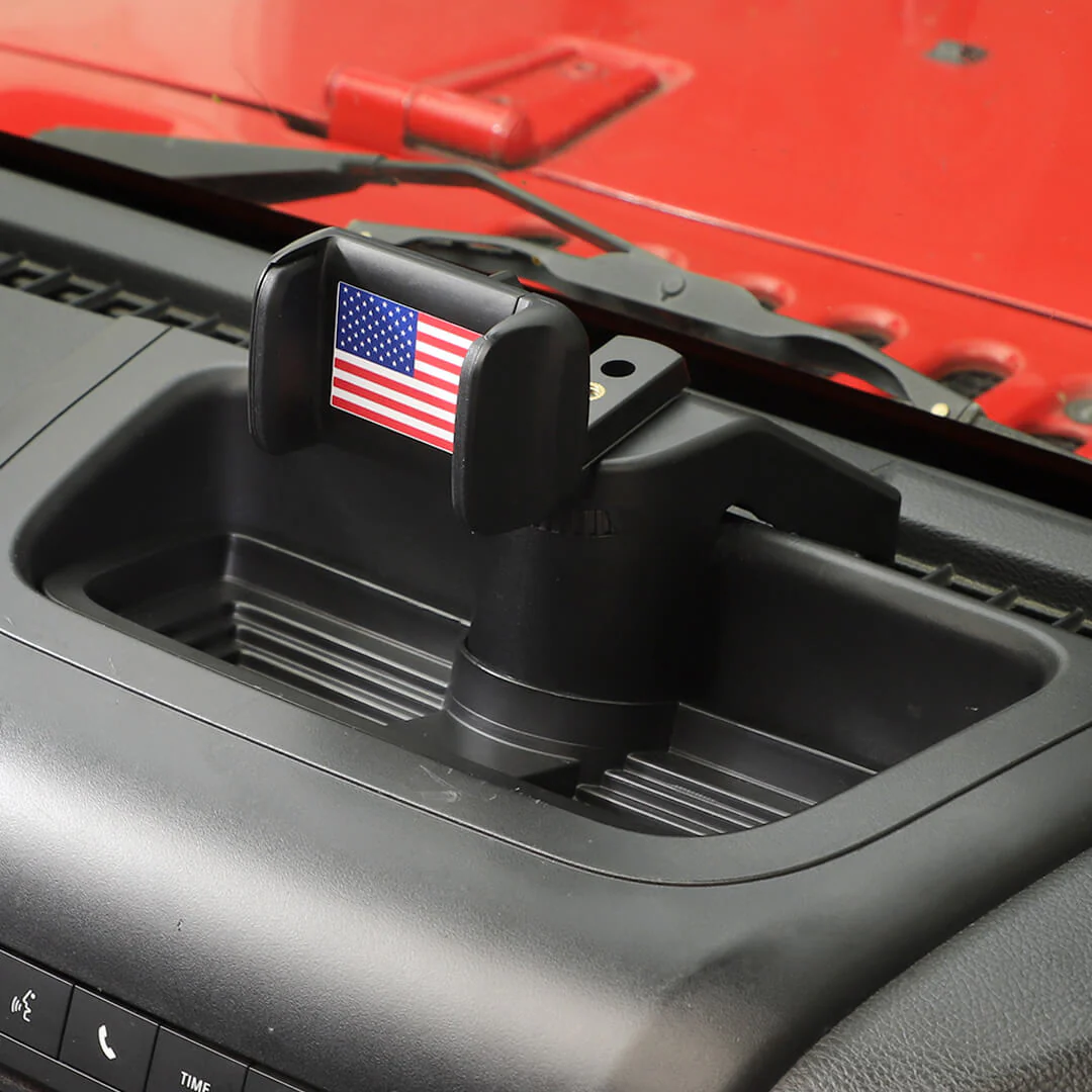 For 2012-2018 Jeep Wrangler JK Interior Center Console Phone Bracket Holder Storage Tray Dashboard - Image 3