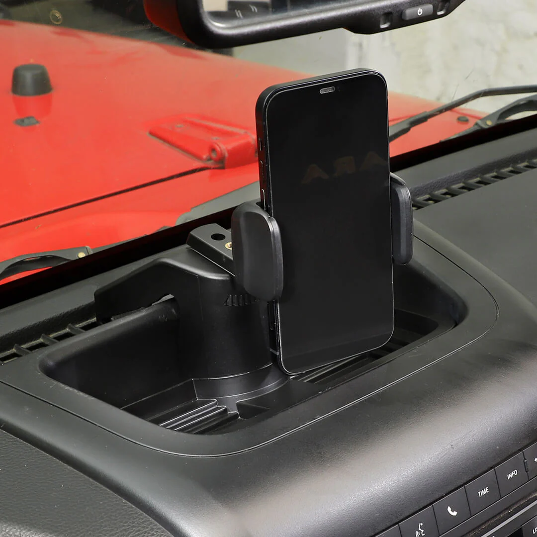 For 2012-2018 Jeep Wrangler JK Interior Center Console Phone Bracket Holder Storage Tray Dashboard - Image 5