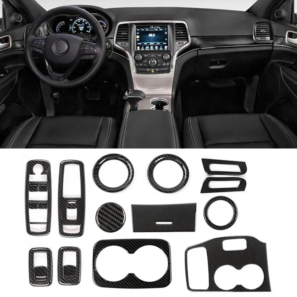 For 2014-2015 Jeep Grand Cherokee Interior Center Console Decoration Cover Trim Kit (13 pcs)