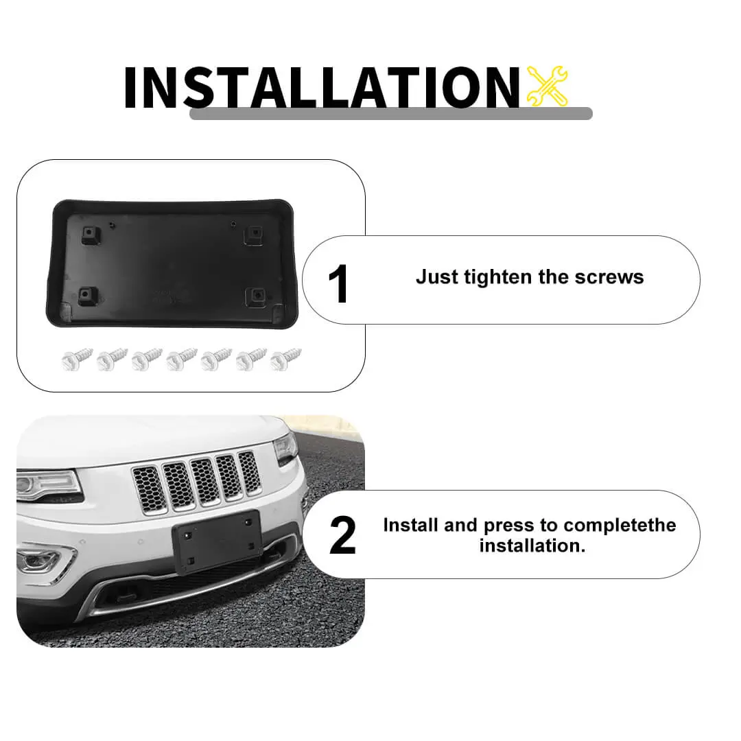 For 2014-2016 Jeep Grand Cherokee WK2 Car Front Bumper License Plate Bracket Holder - Image 6