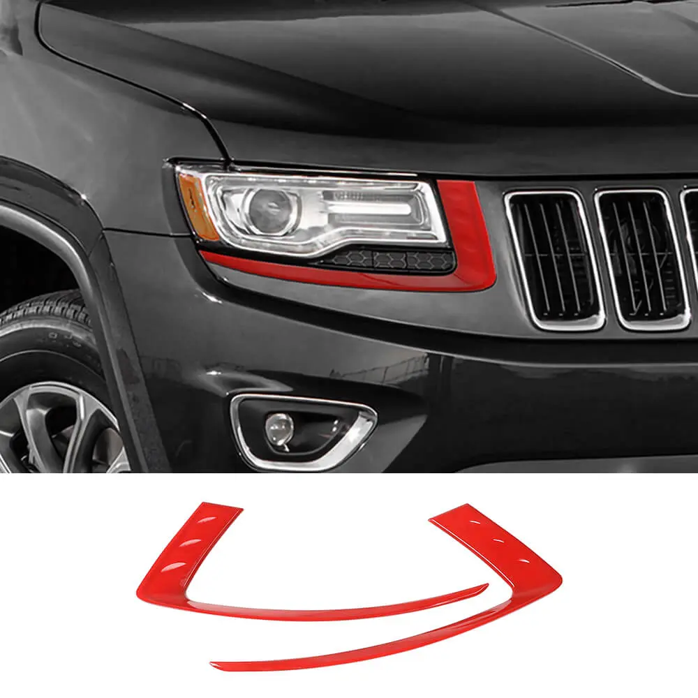 For 2014-2016 Jeep Grand Cherokee WK2 Front Headlight Light Molding Eyebrow Trim - Image 10