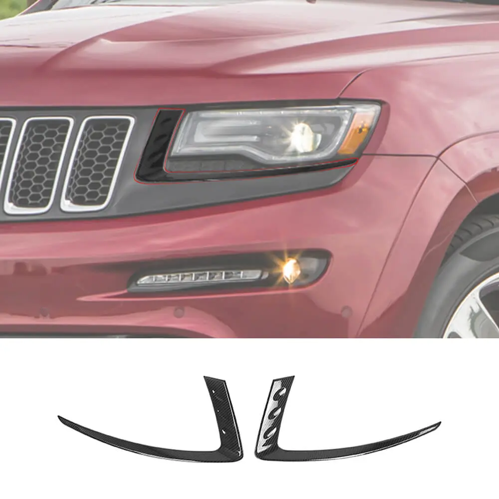 For 2014-2016 Jeep Grand Cherokee WK2 Front Headlight Light Molding Eyebrow Trim - Image 11