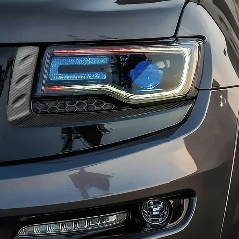 For 2014-2016 Jeep Grand Cherokee WK2 Front Headlight Light Molding Eyebrow Trim - Image 12