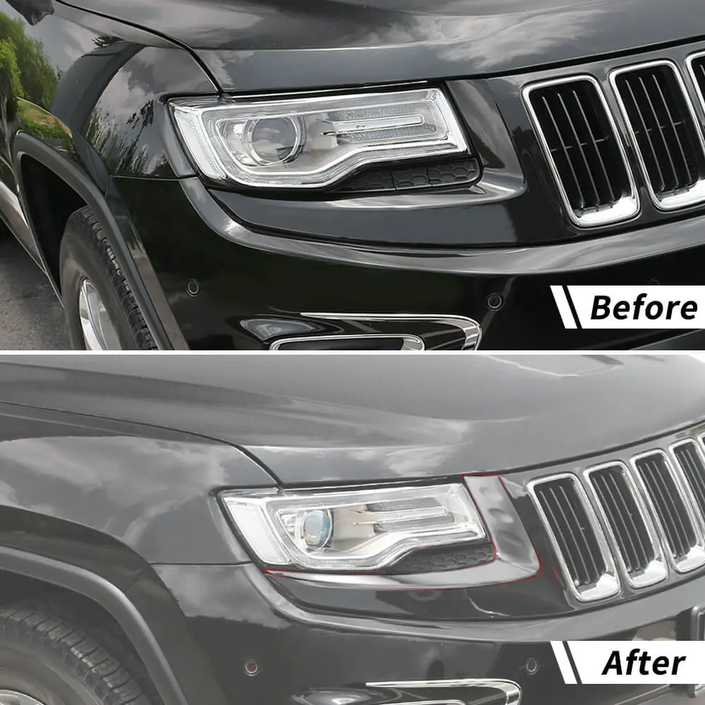 For 2014-2016 Jeep Grand Cherokee WK2 Front Headlight Light Molding Eyebrow Trim - Image 2