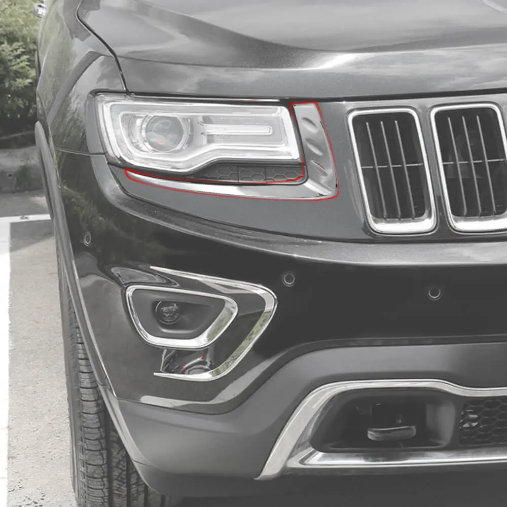 For 2014-2016 Jeep Grand Cherokee WK2 Front Headlight Light Molding Eyebrow Trim - Image 4