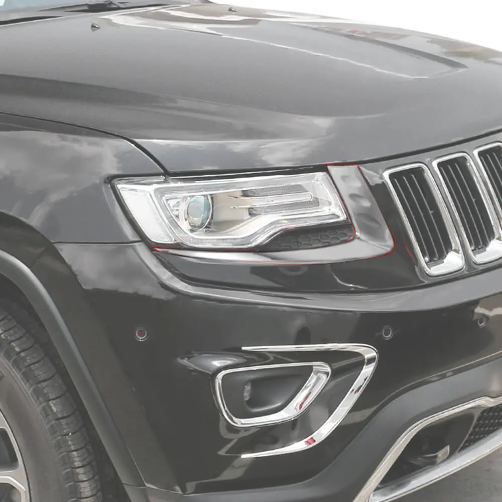 For 2014-2016 Jeep Grand Cherokee WK2 Front Headlight Light Molding Eyebrow Trim - Image 5