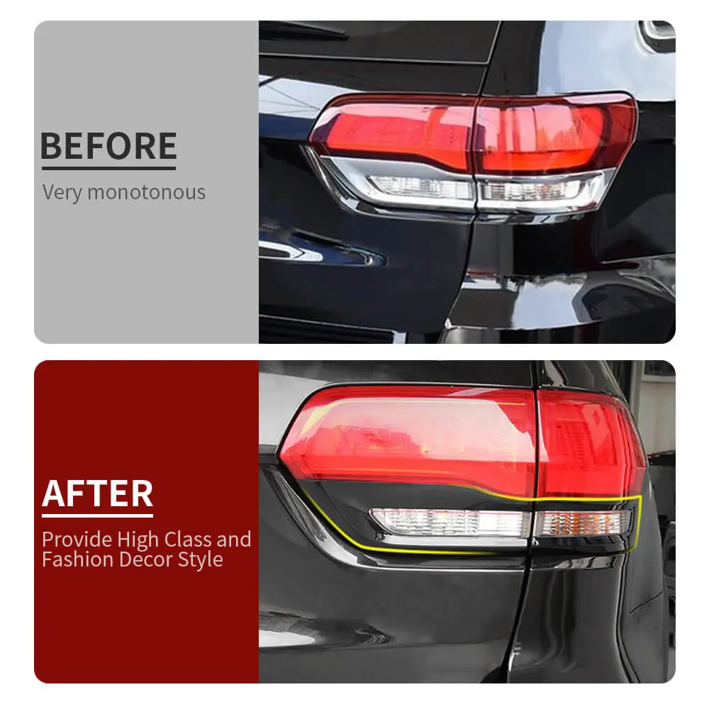 For 2014-2017 Jeep Grand Cherokee WK2 6-Piece Tail Lamp & Fog Light Cover Trim Kit Set - Image 2