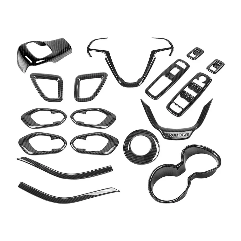 For 2014-2018 Jeep Cherokee 17 x Inner Center Console & Door Trim Kit - Image 17