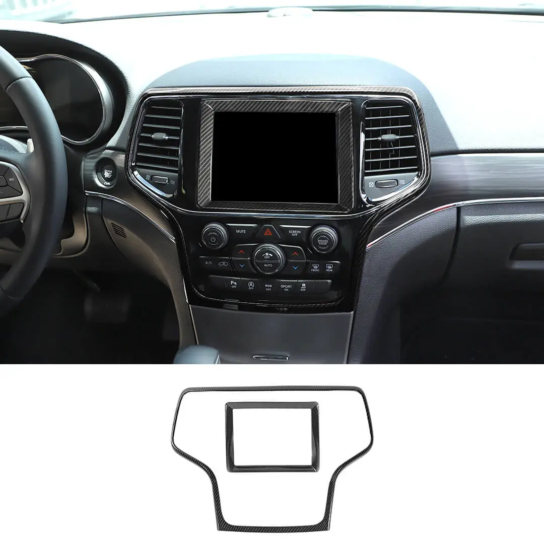 For 2014-2018 Jeep Grand Cherokee WK2 Center Console Central Control Navigation Trim Frame Cover KIt (2 pcs)