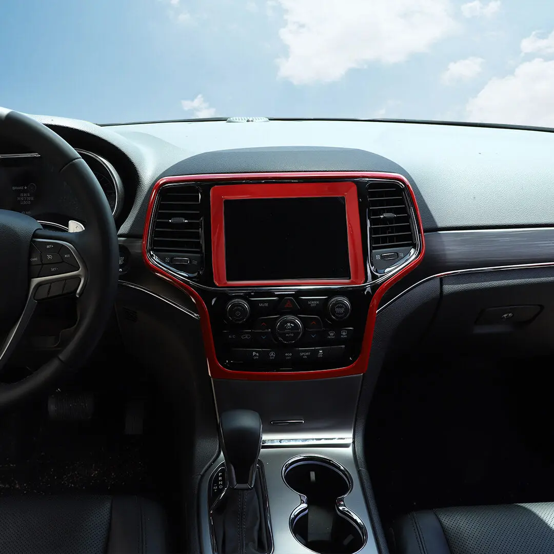 For 2014-2018 Jeep Grand Cherokee WK2 Center Console Central Control Navigation Trim Frame Cover KIt (2 pcs) - Image 3
