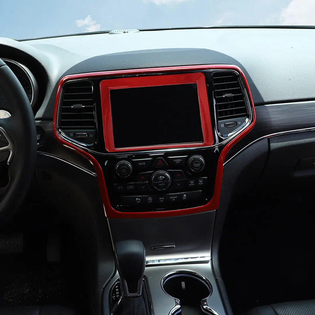 For 2014-2018 Jeep Grand Cherokee WK2 Center Console Central Control Navigation Trim Frame Cover KIt (2 pcs) - Image 4