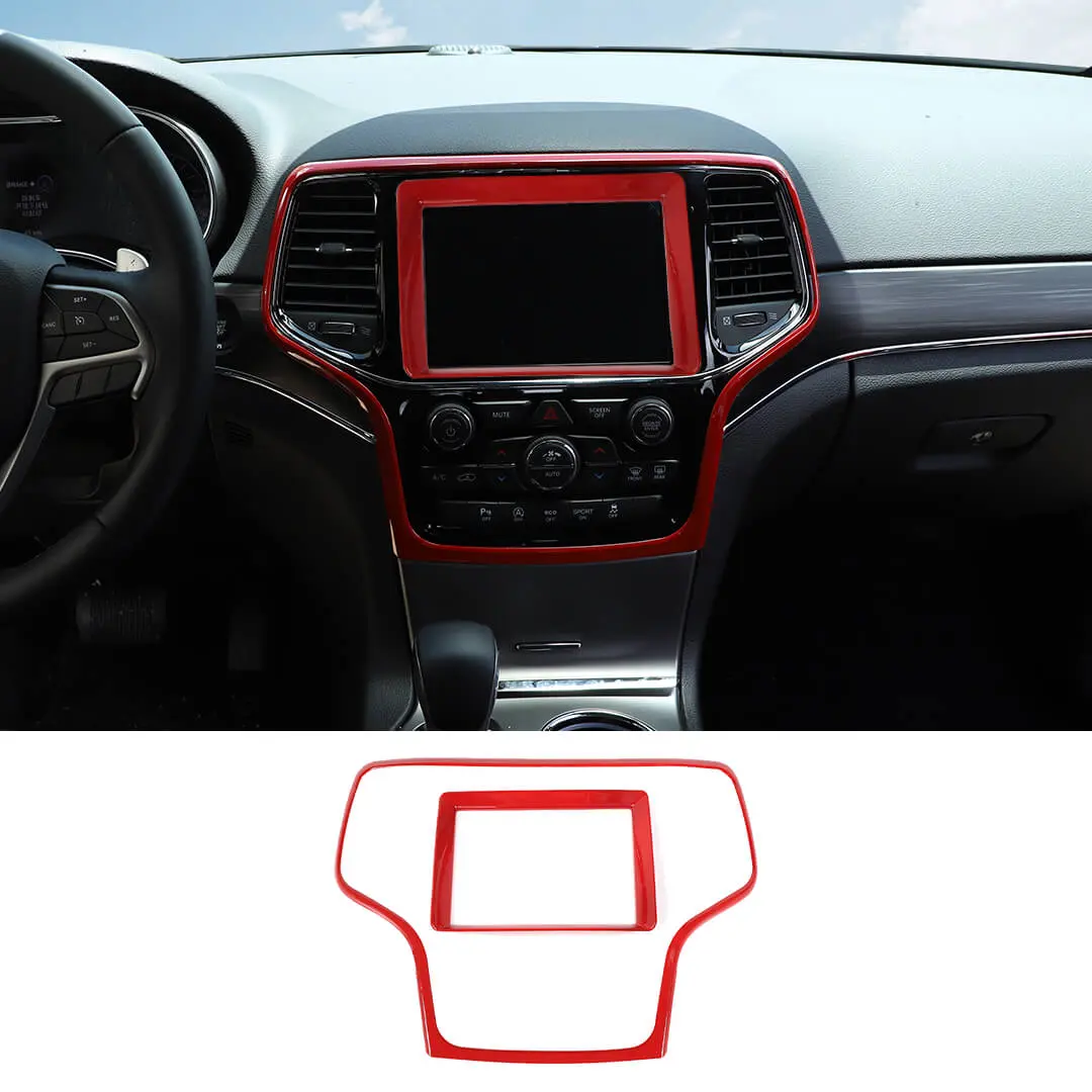 For 2014-2018 Jeep Grand Cherokee WK2 Center Console Central Control Navigation Trim Frame Cover KIt (2 pcs) - Image 9