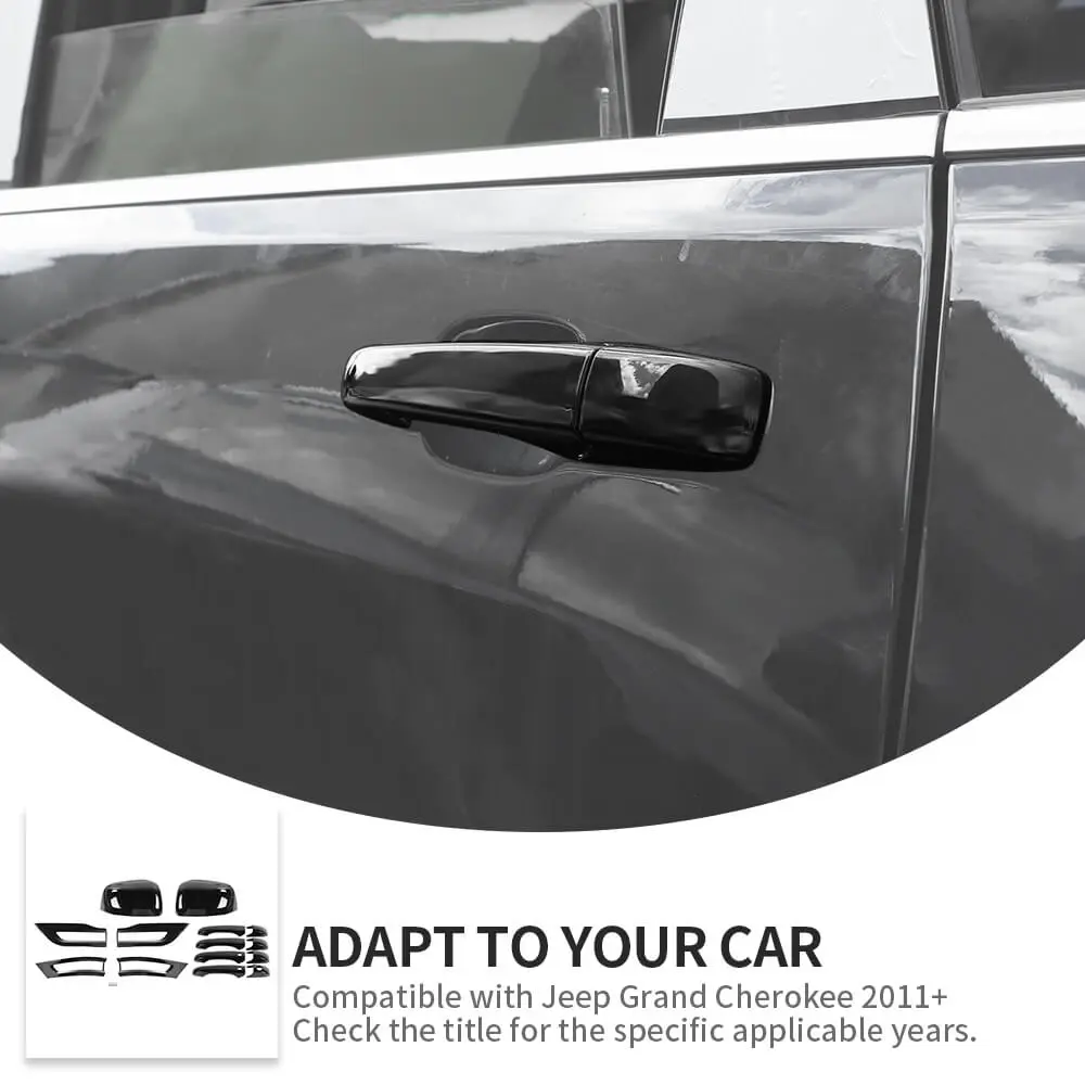 For 2014-2021 Jeep Grand Cherokee WK2 Door Handle Rearview Mirror Tail Light Trim Cover Set Kit - Image 12